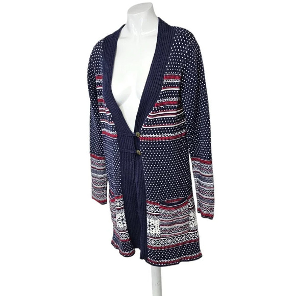 Hanna Andersson Womens  Winter Snowflake Knit Cardigan Size Small - Picture 2 of 9